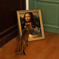 Furdear Framed Cat Scratcher Bed with Oil Painting Style