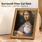 Furdear Framed Cat Scratcher Bed with Oil Painting Style