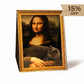Furdear Framed Cat Scratcher Bed with Oil Painting Style