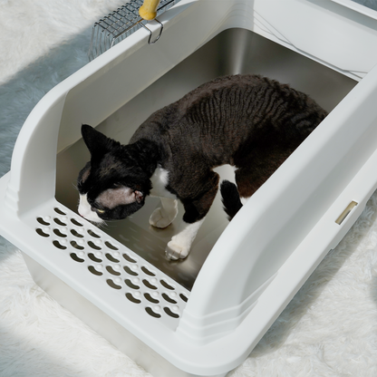 Furdear Stainless Steel Cat Litter Box