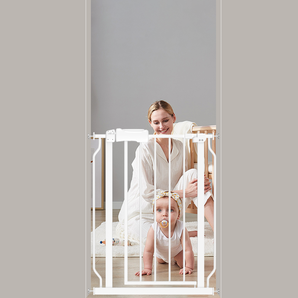 FURDEAR Narrow Baby Safety Gate with Wall Protectors Black Metal Gate