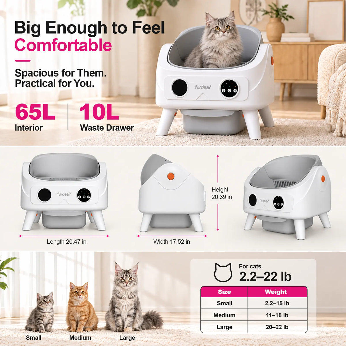 Furdear Luna Pro Smart Self-Cleaning Litter Box