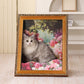 Furdear Framed Cat Scratcher Bed with Oil Painting Style