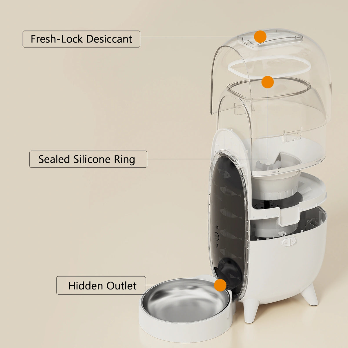 Furdear Pisci 3L Automatic Pet Feeder with 1080p HD Camera