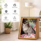 Furdear Framed Cat Scratcher Bed with Oil Painting Style