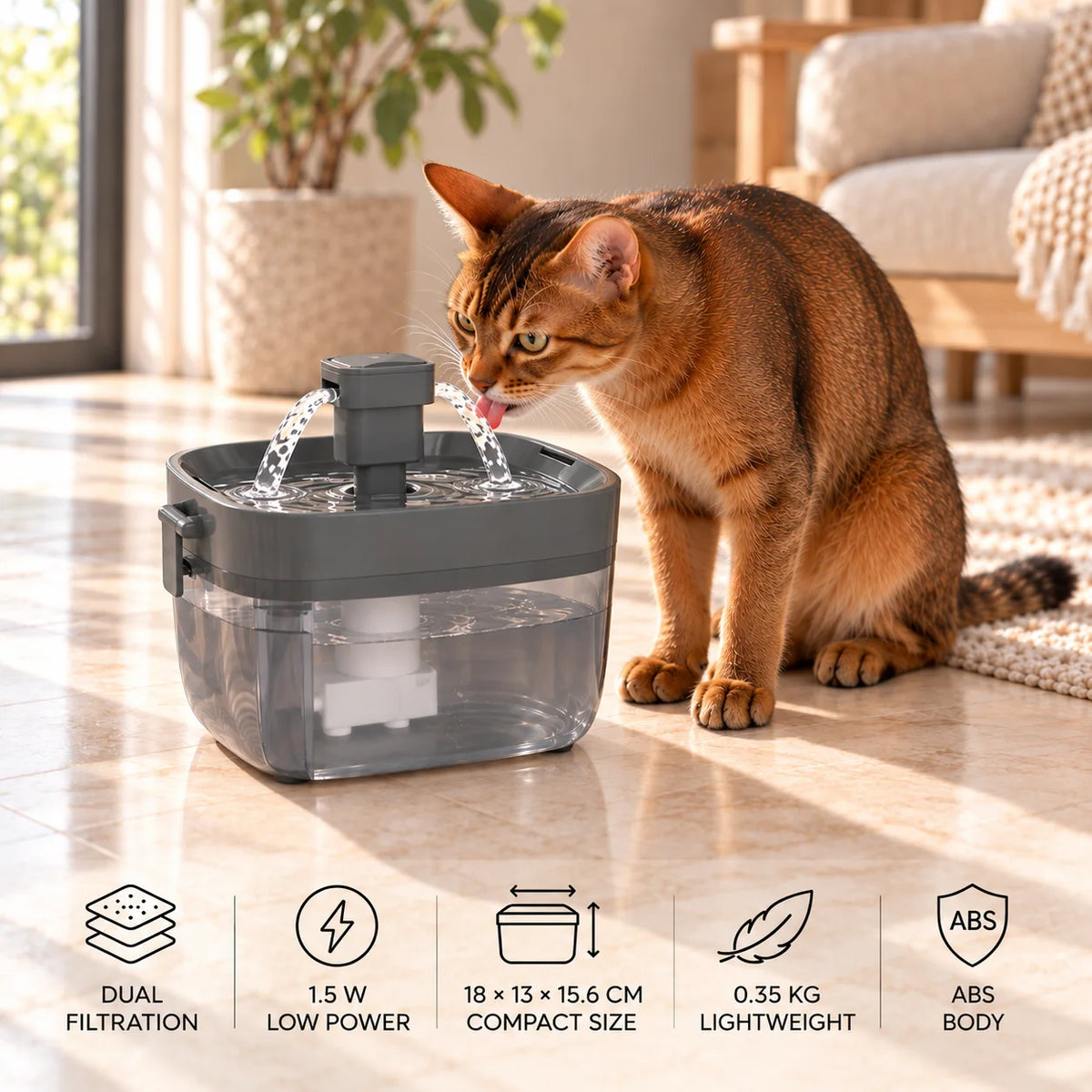 Furdear Riva Mini Cat Water Fountain