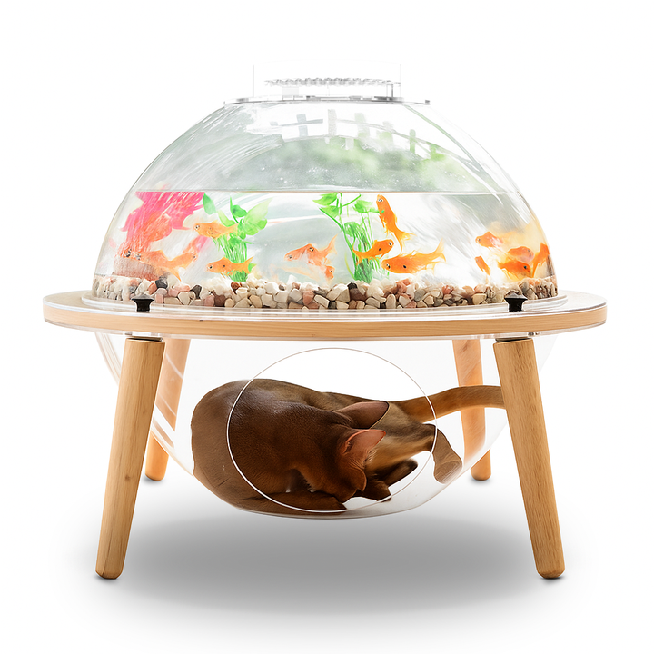 Furdear Wooden Acrylic Aquarium 4 Gallon Cat Fish Tank
