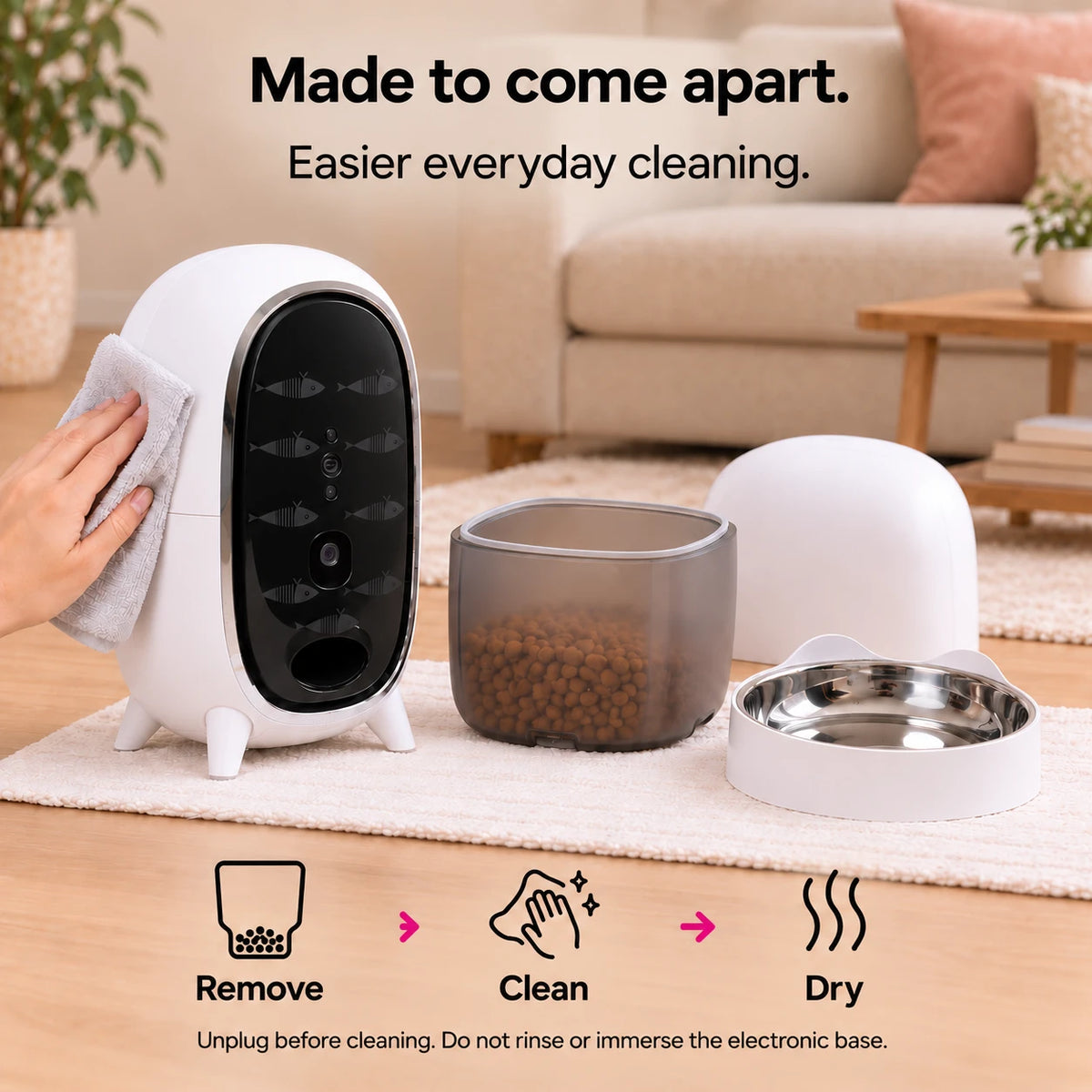 Furdear Pisci 3L Automatic Pet Feeder with 1080p HD Camera